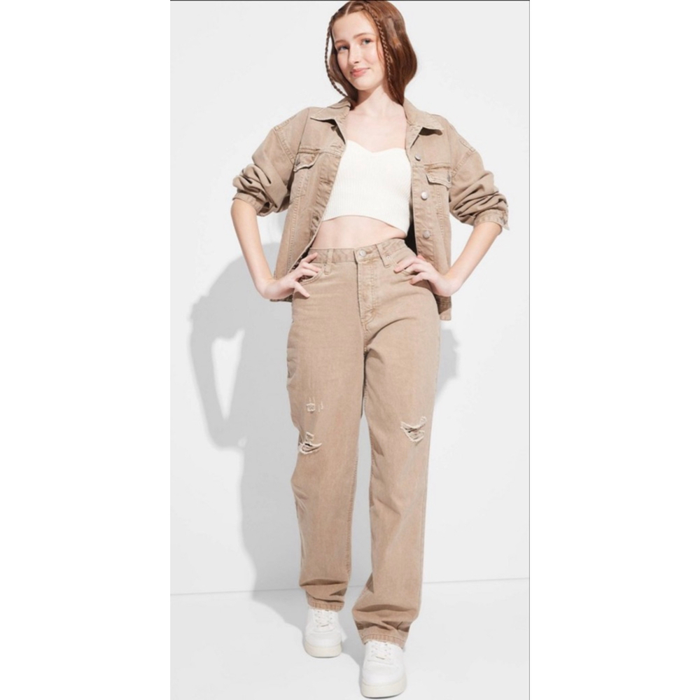 Women's High-Rise Curvy Straight Loose Jeans - Wild Fable™ Brown Wash 6